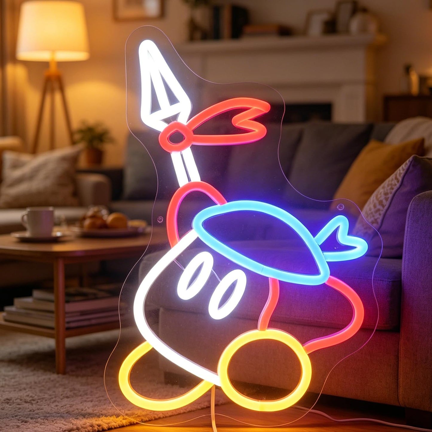 Gaming Neon Sign for Kids Bedroom Game Room, LED Anime Neon Sign Wall Art for Gaming Setup, Man Cave, Dorm or Bedroom Decor, Dimmable USB, Gift for Gamers Teens, Boys, Kids(spearboy)