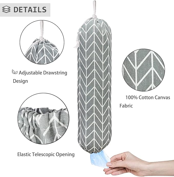 Wall Mount Plastic Grocery Bag Organizer/Holder, Washable Shopping Bags Carrier