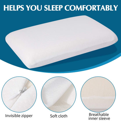 Findigit Memory Foam Neck Support Pillow King Size (27.55x15.74inch), Ergonomic Orthopedic Neck Support Sleeping Bed Pillows, for Side Back Stomach Neck and Shoulder Sleeper