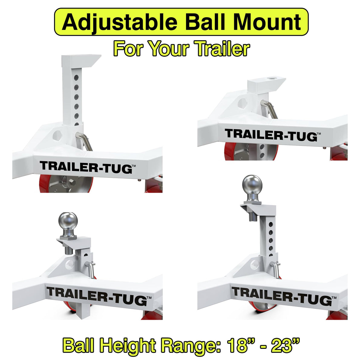 Trailer Tug - Supports up to 20,000LBS - 3,500 lb Max Tongue Weight - Mover for RV, Boat, Camper, Flatbed, Enclosed Trailers - Heavy Duty - World's Greatest Trailer Dolly