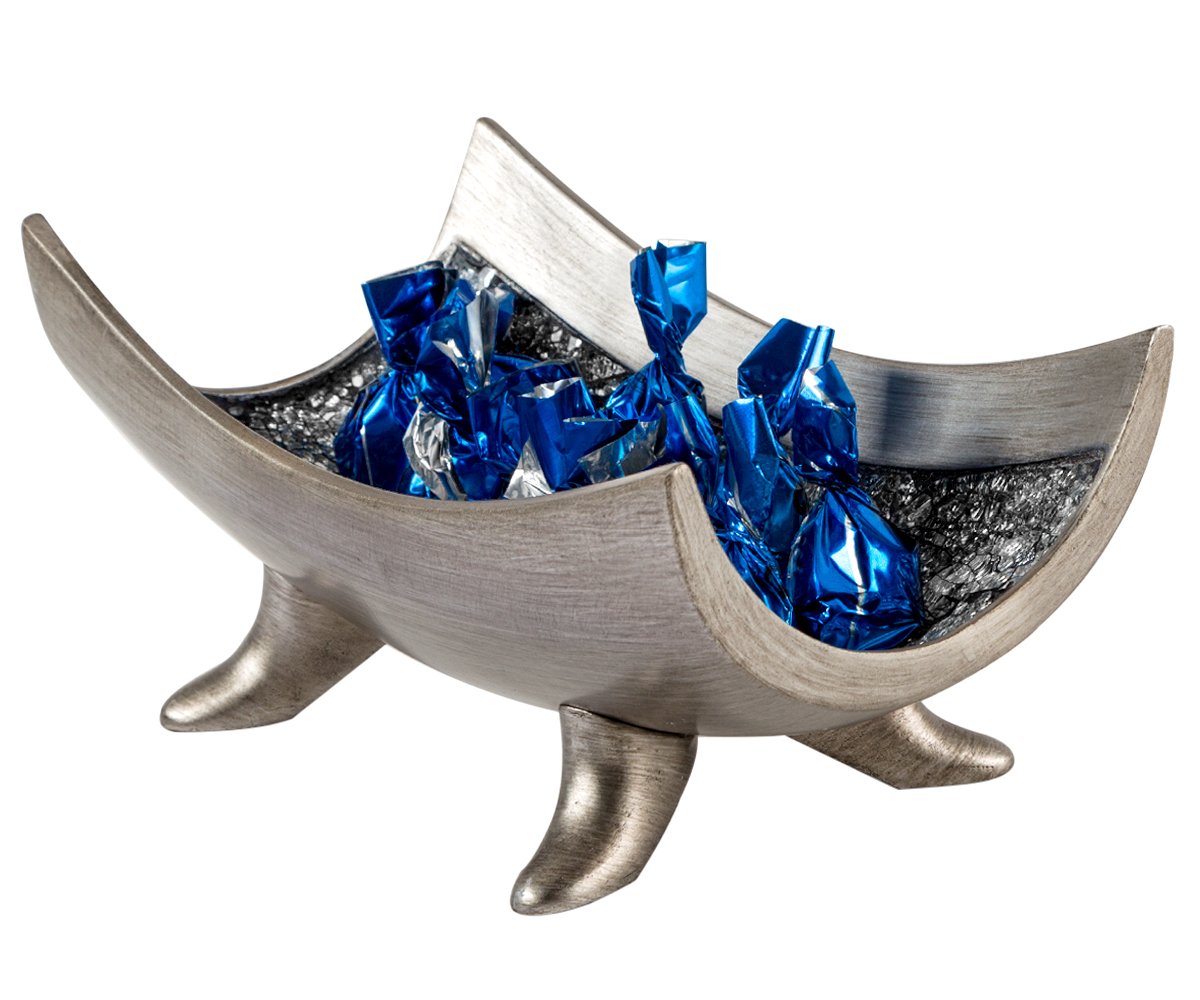 Creative Scents Schonwerk Silver Centerpiece Bowl - Coffee Table Decor - Centerpiece Table Decorations for Dining Room Living Room or Entry Table - Decorative Bowl - Best Wedding/Birthday Gift