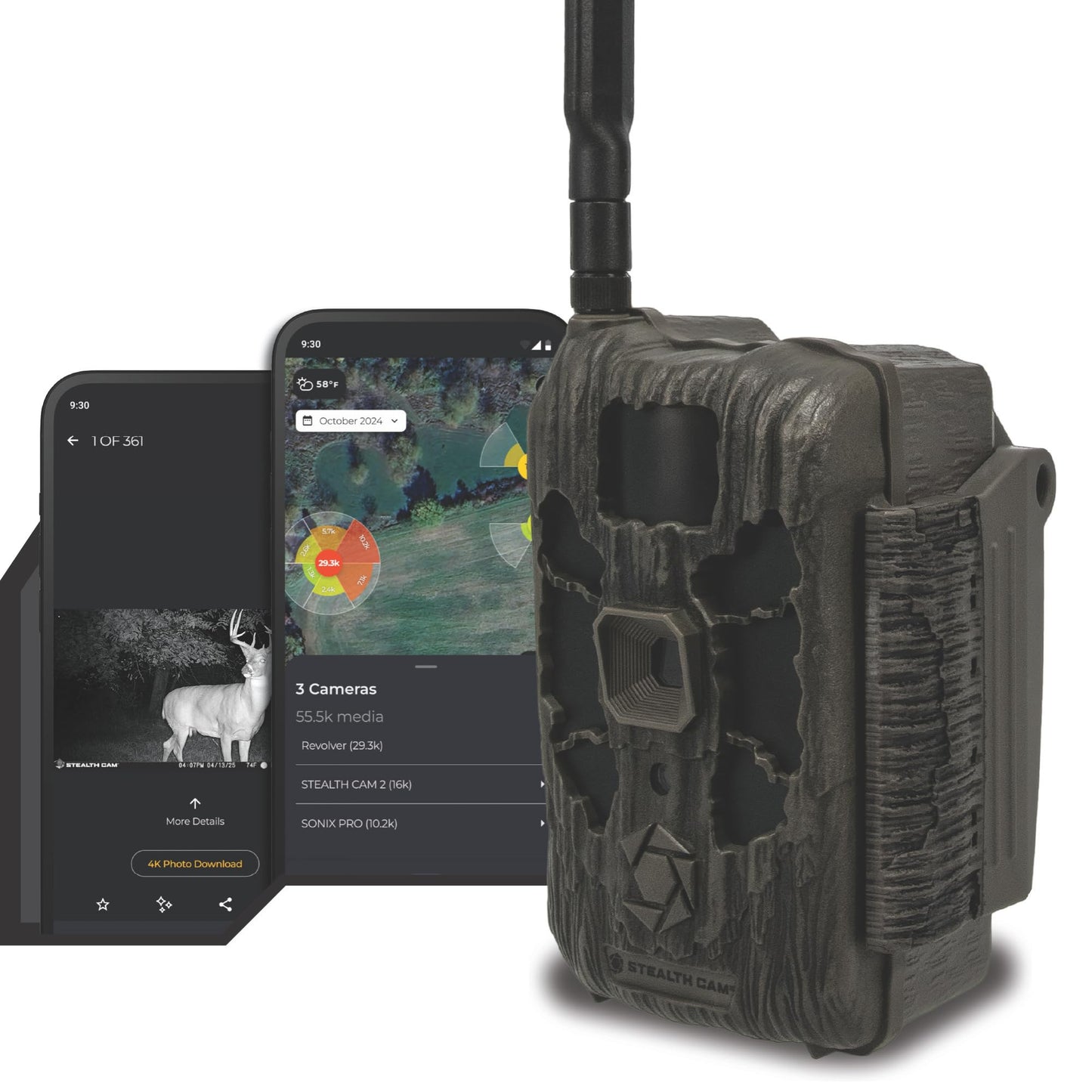 Stealth Cam Deceptor MAX 3.0 Cellular Trail Camera 50MP Photos 1440P Video 0.3s Trigger 100 ft Range 940nm No Glow Dual-Core AI Live on Demand GPS 16GB Memory