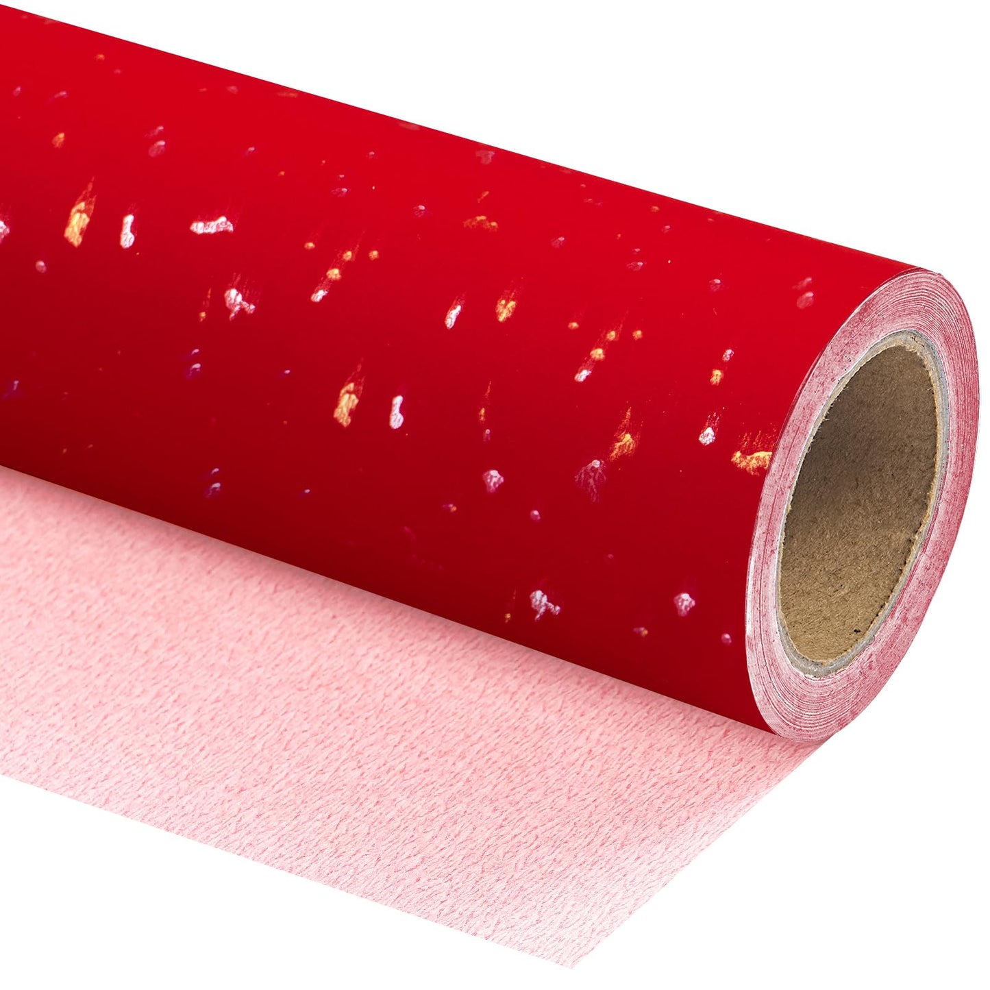 WRAPAHOLIC Red Wrapping Paper Roll - Mini Roll - 17 Inch x 16.5 Feet - Gold Red Christmas Wrapping Paper with Silky Touch Perfect for Christmas, Birthday, Wedding, Baby Shower, Holiday