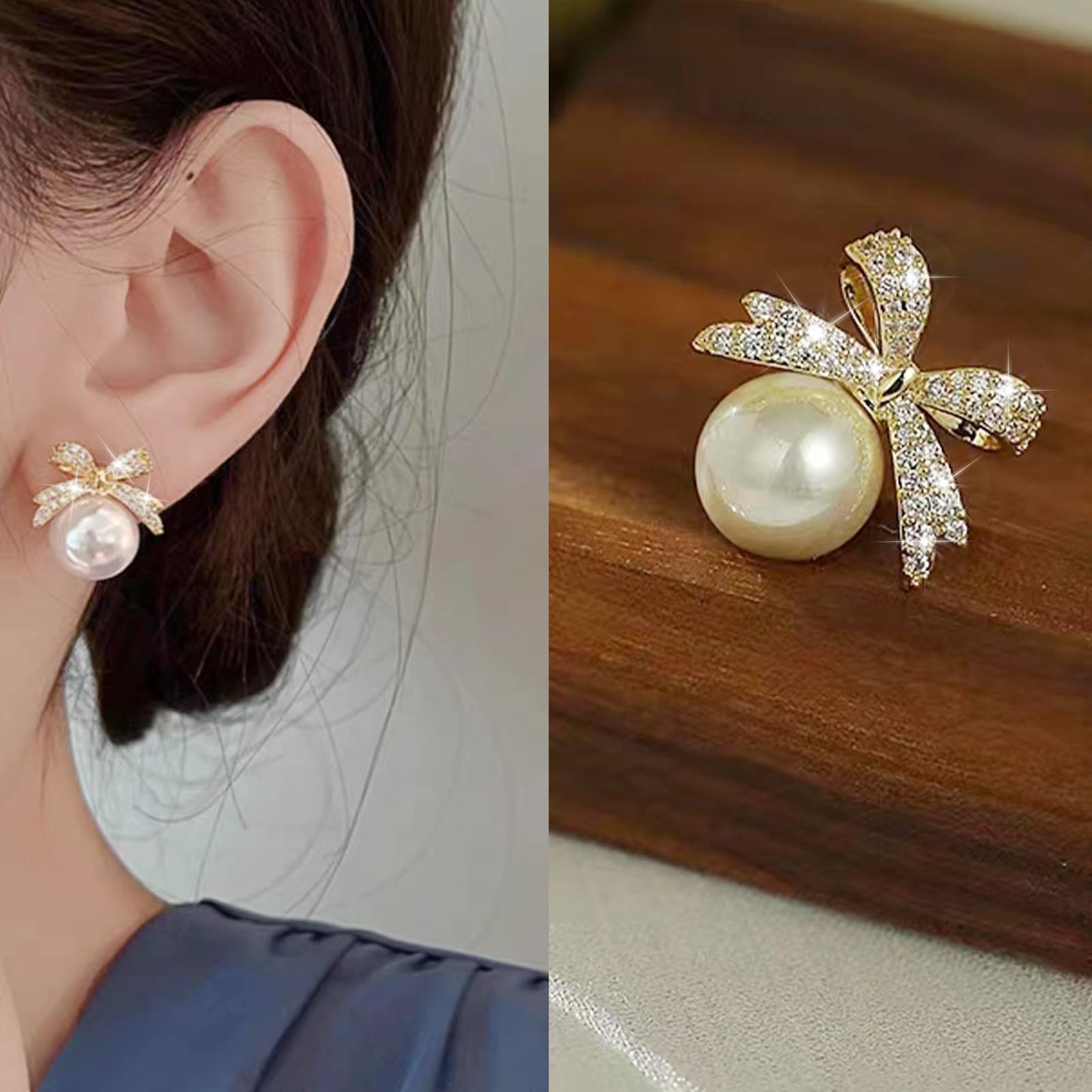 Christmas Earrings For Women Pearl Bow Earrings Xmas Jewelry Holiday Outfits Stocking Stuffers Christmas 2025 Holiday Accessories