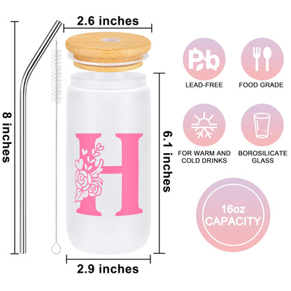JSENGIFT Teen Girl Gifts Trendy Stuff, Easter Birthday Gifts for Teen Girls Personalized Monogrammed Pink Gifts for Women Initial H Christmas Valentines Day Ideas Present
