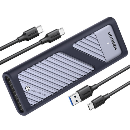 UGREEN M.2 NVMe Enclosure, Upgrade Heat Dissipation 10Gbps Aluminum NVMe Caddy with USB 3.2 Gen2, SSD Enclosure Support UASP & TRIM, Nvme Case for M & M+B Key in 2230/2242/2260/2280 SSDs