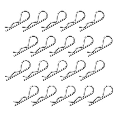 20Pcs Cotter Pins R Clips Hardware Pins, Heavy Duty Zinc Plated Cotter Pin Hairpin Assortment Kit for Use On Hitch Pin Lock Systems, Trailer Hitch, Lawn Mowers, Trucks - M2.5 X 55mm