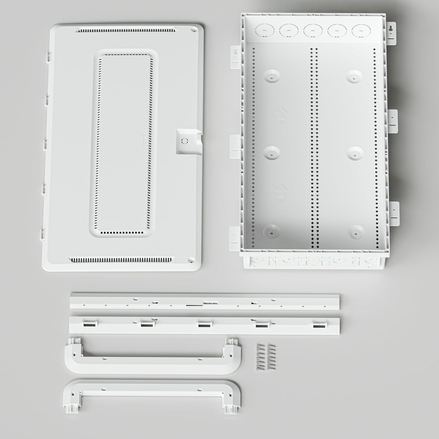 Legrand - On-Q 30 Inch Media Enclosure, WiFi Electrical Box, Cable Management Box for Distribution of Networking Service, Recessed Media Box Lets Signal Through, White, ENP3050NA