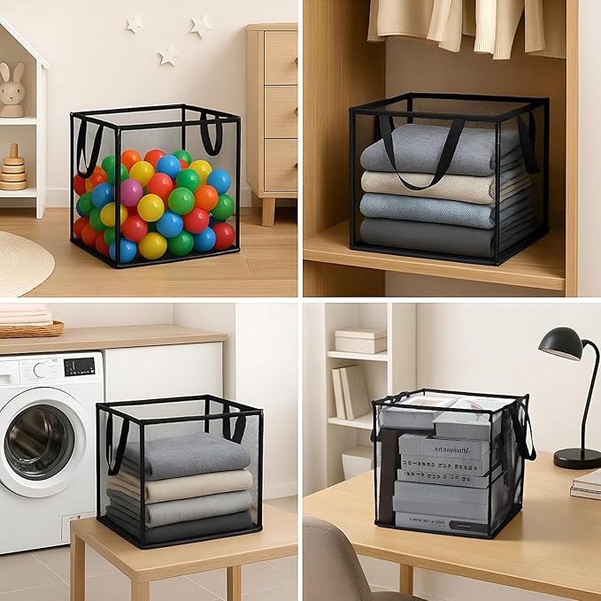 6 Pack Popup Laundry Hamper Collapsible Mesh Laundry Baskets