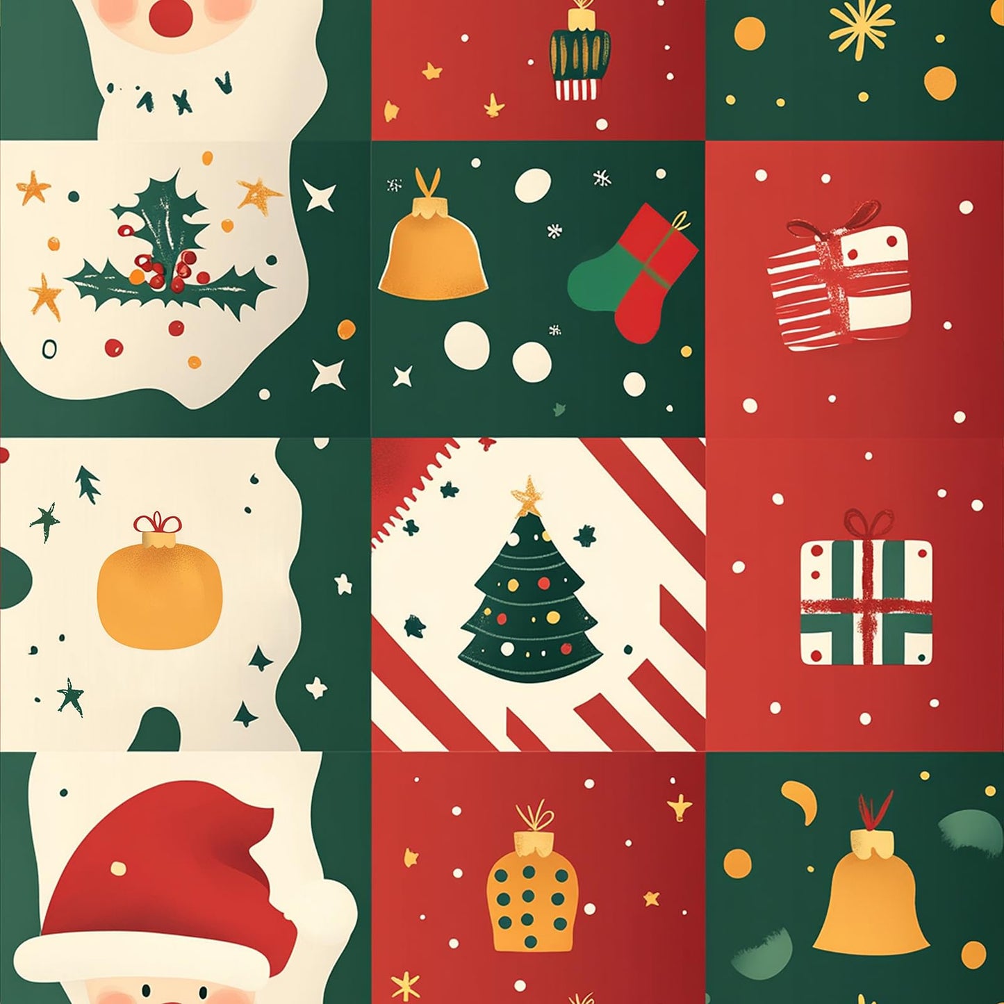 Kitico Christmas Peel and Stick Wallpaper Roll – Self Adhesive Decorative Wall Paper & Christmas Wrapping Paper 17.3"x196.8"