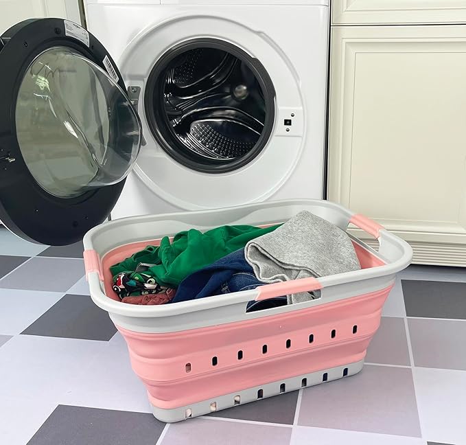 SAMMART 42L Collapsible Plastic Laundry Basket