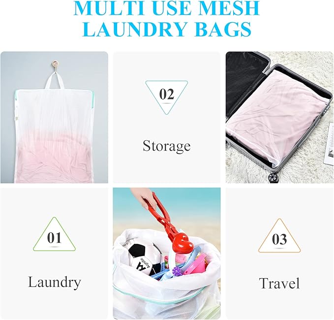 OTraki 20x24 Inch Laundry Bags Mesh Wash Bags 2 Pack Delicates Bag Lingerie