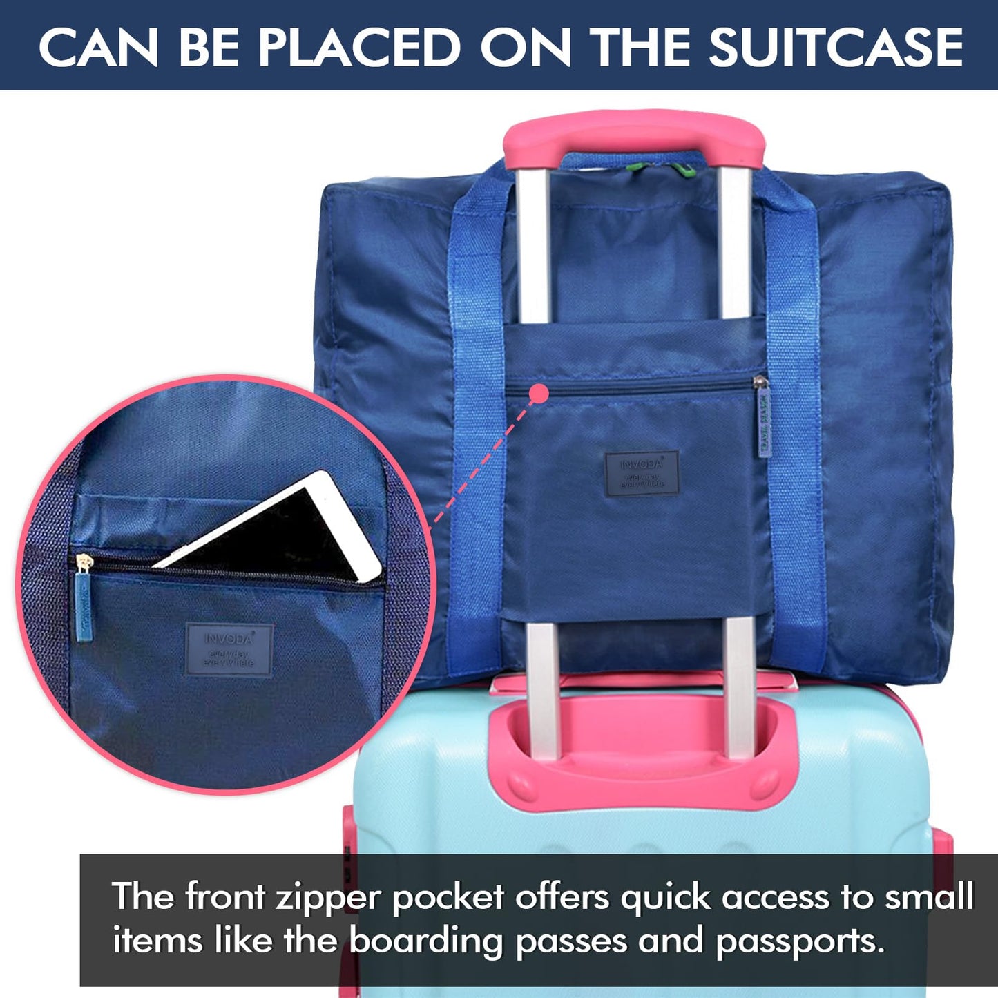 INVODA Foldable Travel Duffel Bag 26L Lightweight,Water Repellent & Tear Resistant Travel Luggage Bag by, 4PCS, Foldable