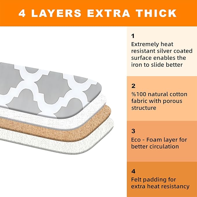 Ironing Board Cover 15x54 Inch- Standard Cotton Cover