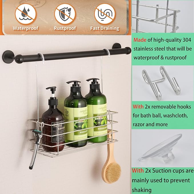 Shower Caddy Hanging Shower Rack SUS304 Stainless Steel Hanging Shower Orangizer