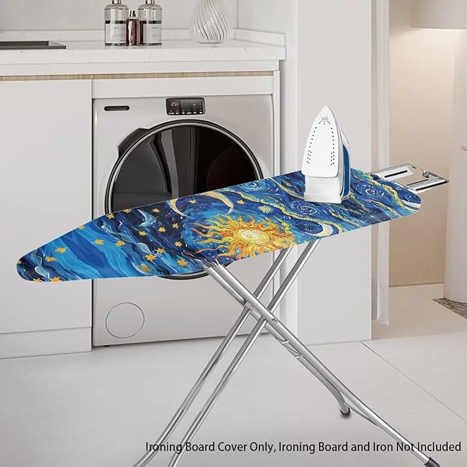 Moon Print Ironing Board Cover and Pad Washable Thick Padding Heavy Duty Iron