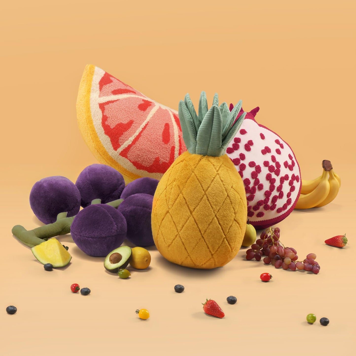 Phantoscope Papaya Shaped Throw Pillow, Fruit Themed Cushion for Couch, Bed and Chair, Pink, 10 x 15 inches