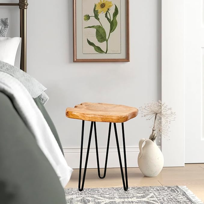 Greenage Cedar Roots Live Edge Side Table 12" x 13.5" x 17.4" Height Natural