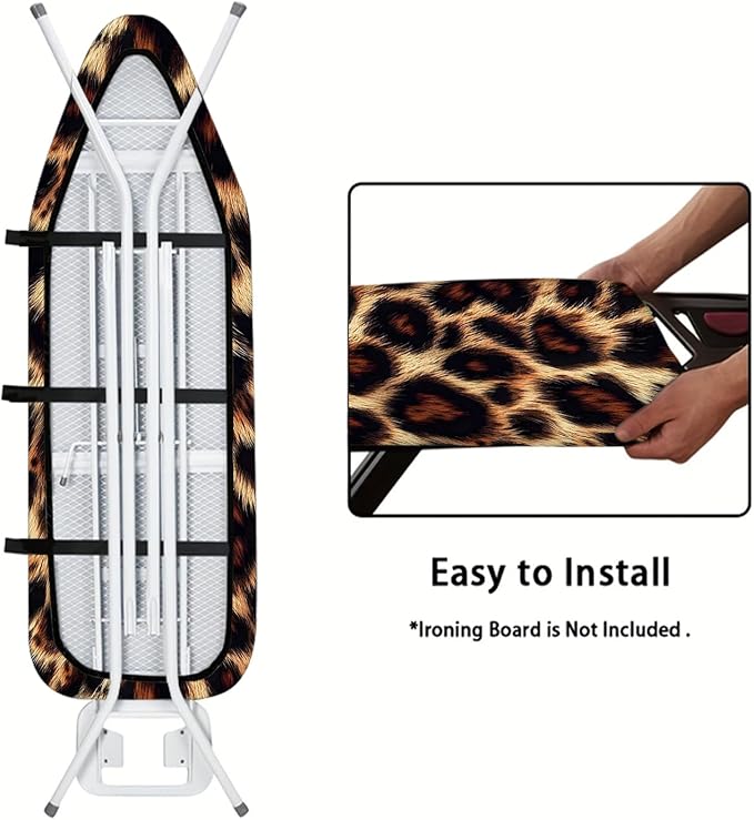 Nuxovilar Realistic Leopard Print Pattern Ironing Board Cover, 15×54 inch