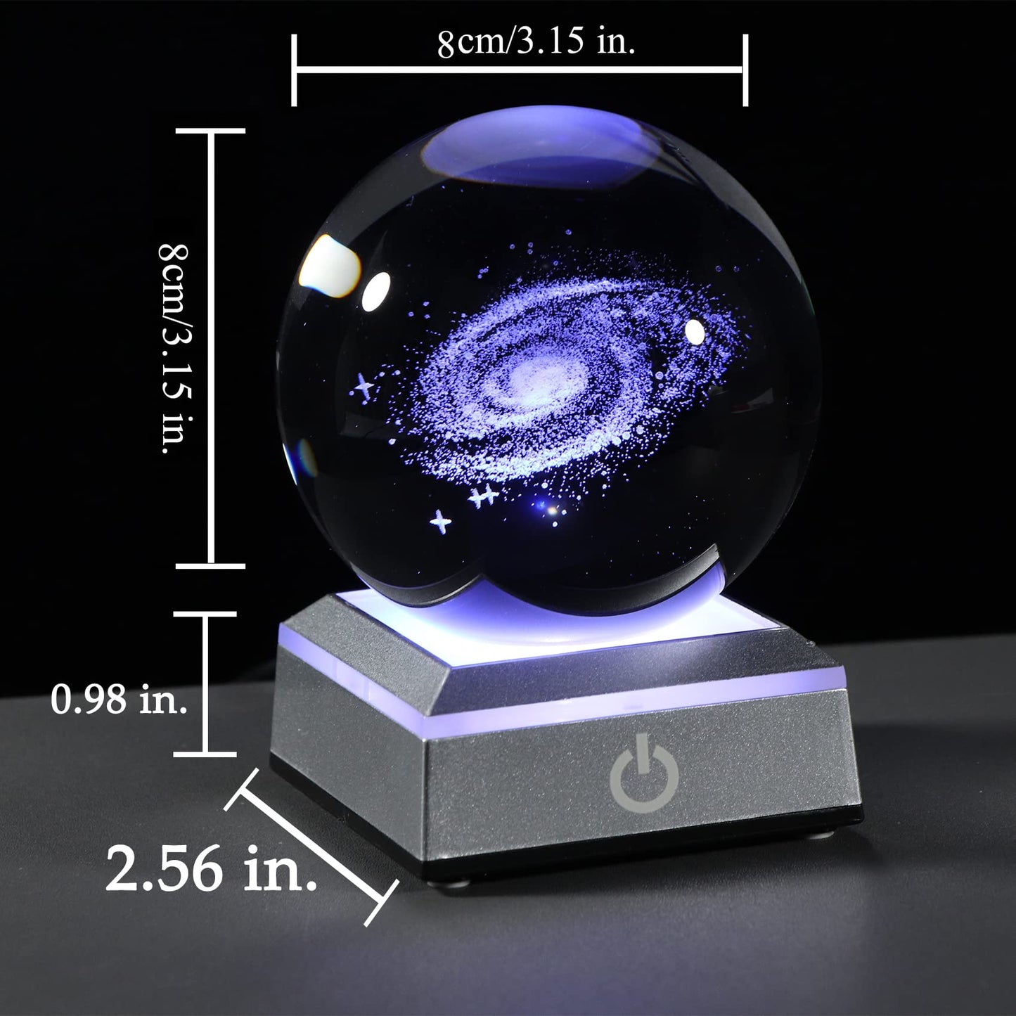 Qianwei 3D Galaxy Crystal Ball Space Astronomy Science Gift Room Decor Lamp