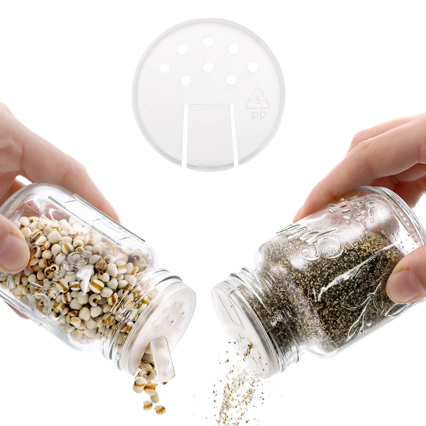 Coloch 30 Pack 4 Oz Glass Mason Spice Jar with Shaker Lids& Labels, Empty Spice Bottle Mini Mason Jars with Airtight Metal Caps and Collapsible Funnel for Herbs & Spices