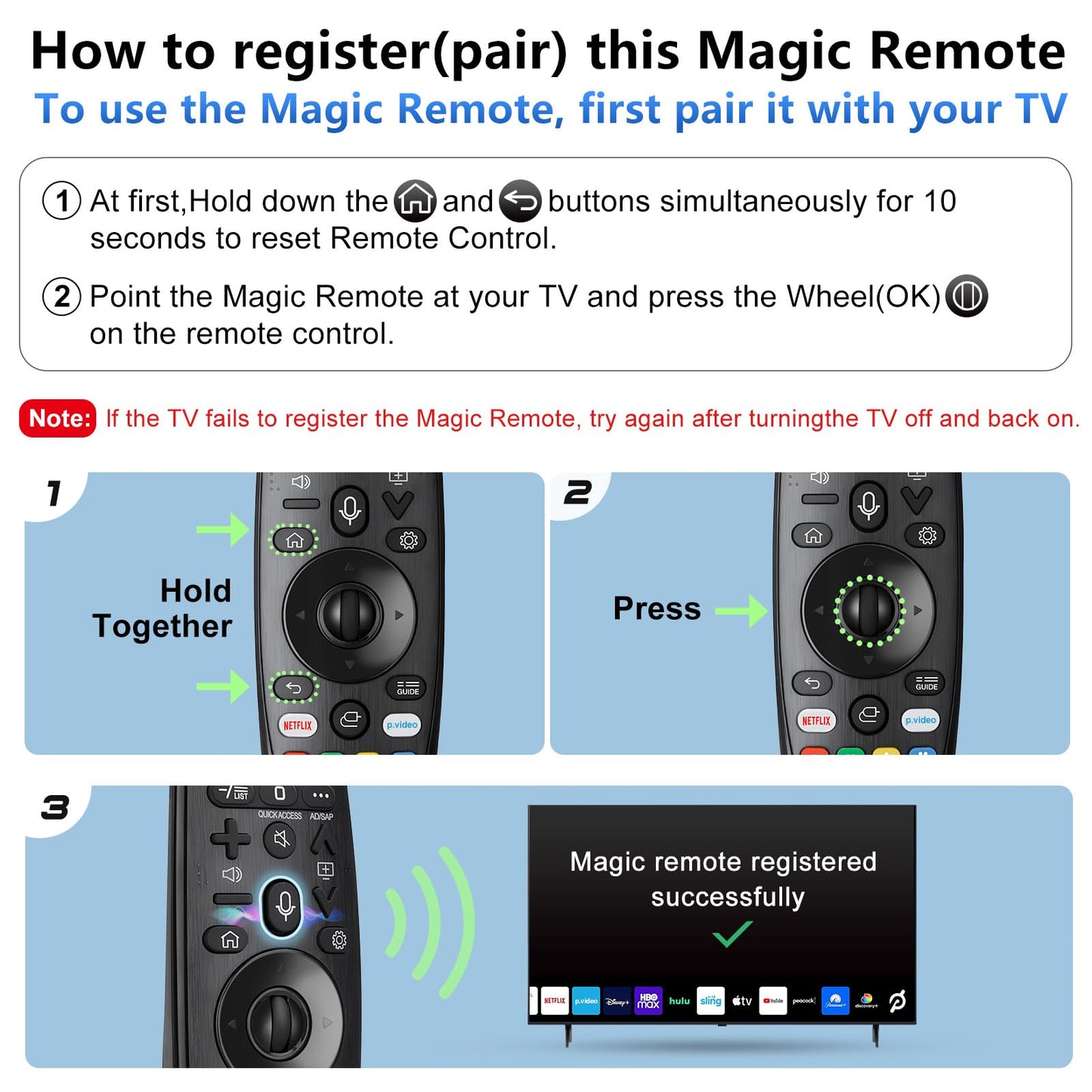 Voice Magic Remote for LG-Smart-TV-Remote Control Replacement, AKB75855501 AN-MR20GA MR19BA MR18BA MR650A with Voice Recognition and Pointer Function