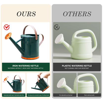 SunnyTong Metal Watering Can for Outdoor and Indoor Plants, Watering Can Decor, 1 Gallon (1 Gallon Green2)