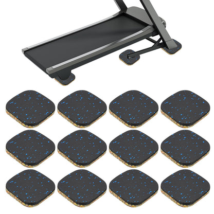 PATIKIL 12 Pcs Treadmill Mat Pads, 4x4x0.6 High Density Foam Anti Vibration Pad Sound Proof Floor Mat Exercise Equipment Mat for Carpet Protect Noise Reduction Home Gym, Blue