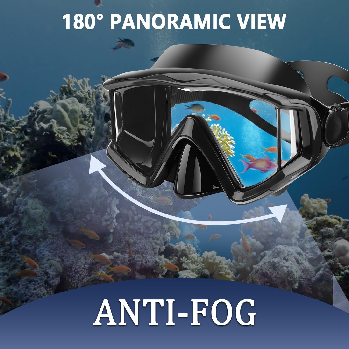 Diving mask Anti-Fog Swimming Snorkel mask Suitable for Adults Scuba Dive Swim Snorkeling Goggles Masks