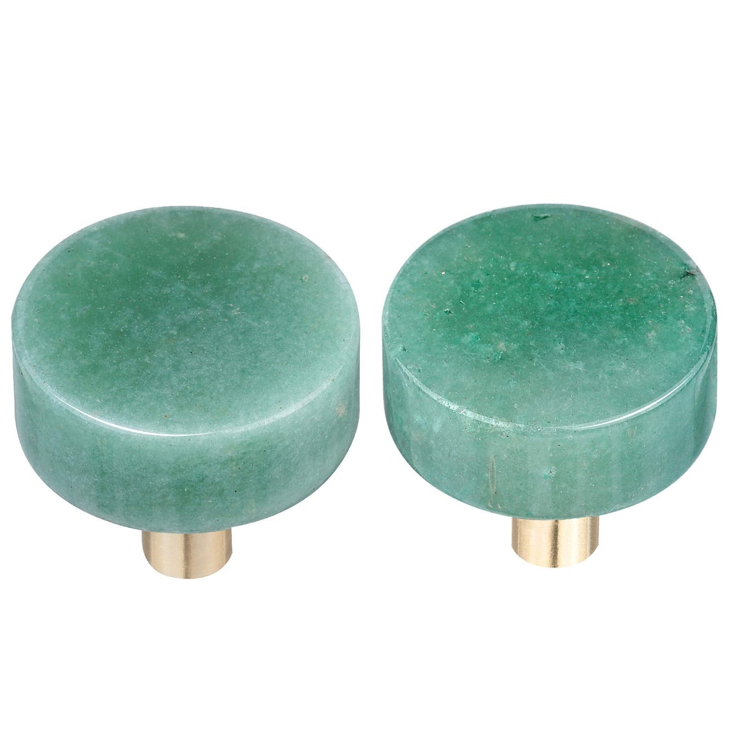 Rockcloud Pack of 2 Natural Crystal Stone Green Aventurine Stone Drawer Knobs Pull Handle Cupboard Dresser Door Pull with Screws Home Decorative Furniture Hardware
