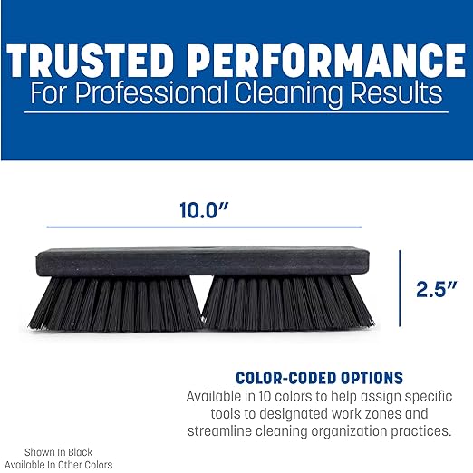SPARTA Plastic Floor Scrub Brush, Brush Head Only, Deck Brush