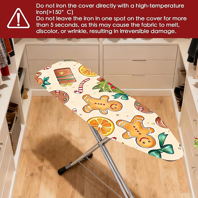Nuxovilar Ironing Board Covers Winter Gingerbread Man and Treats Pattern