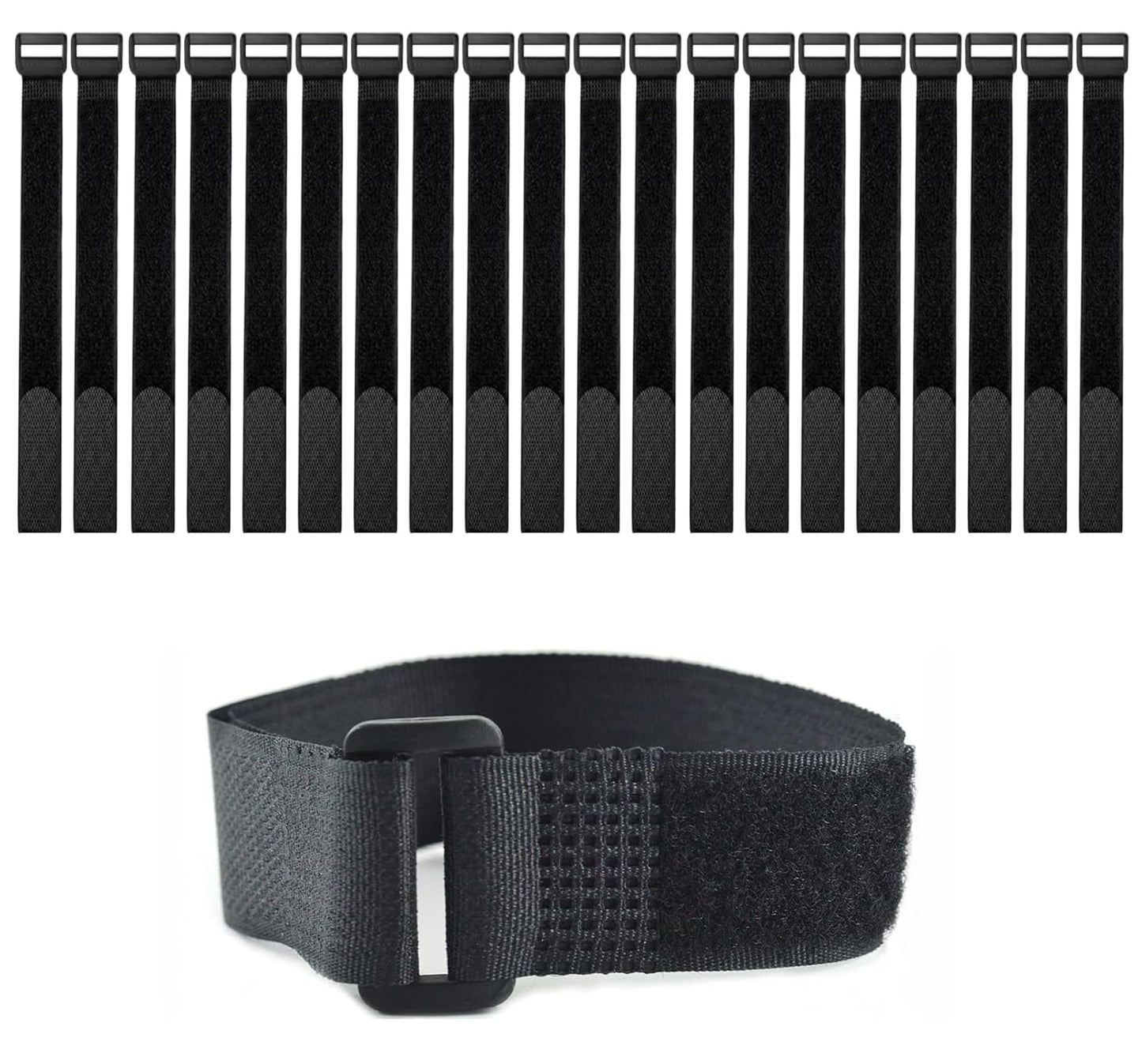 HUAHAITGCH 20 Pack (12 x 1 Inch) Reusable Fastening Cable Straps,Adjustable Multi-Purpose Hook and Loop Straps Nylon Cable Ties for Wire Cable Management Home Office Garage Outdoor Organization