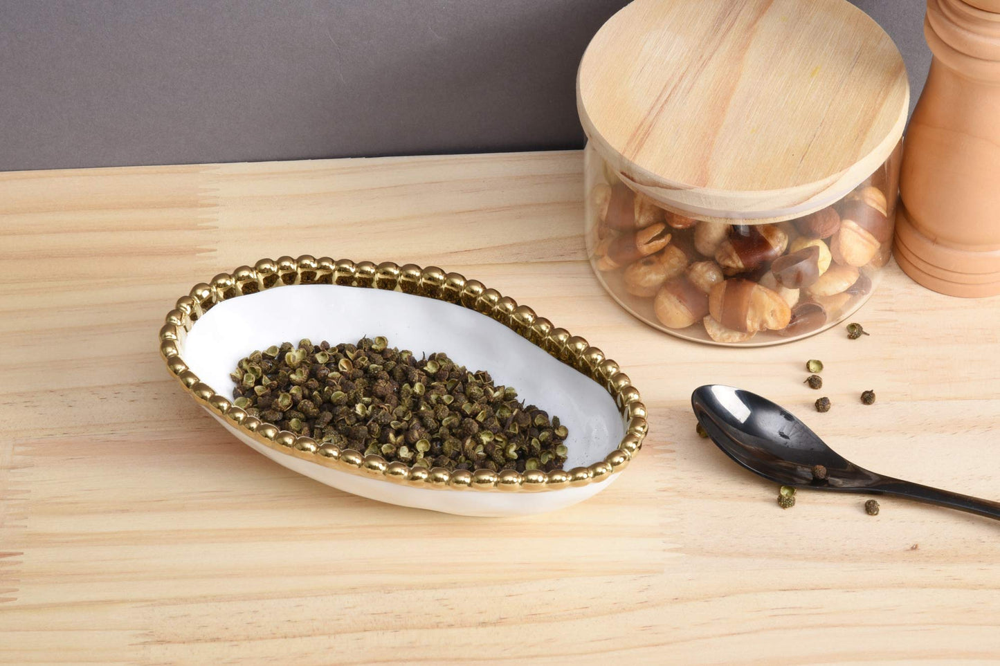 Pampa Bay Golden Salerno Long Condiment Bowl