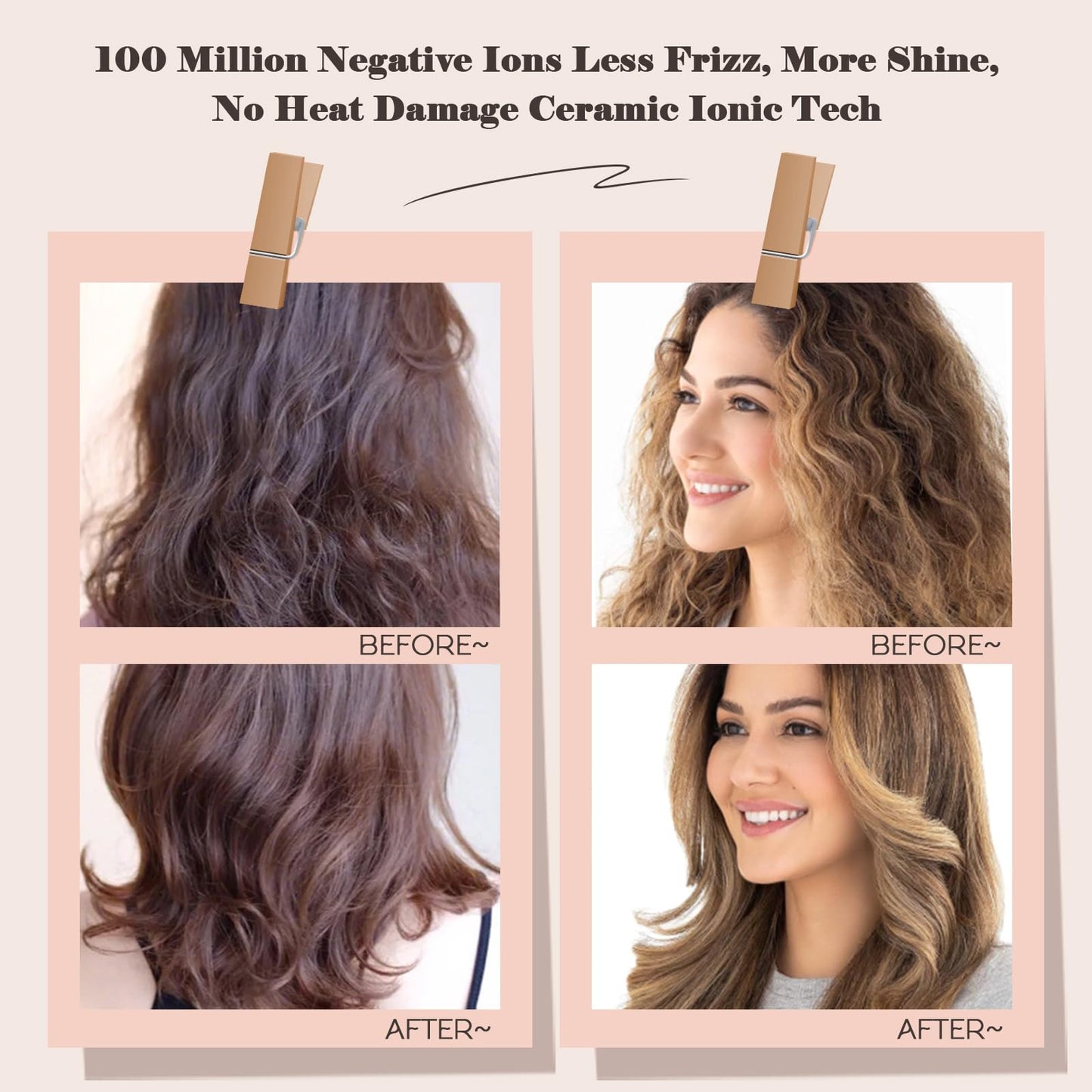 110-240V Travel Brush Hair Dryer, Small Hair Straightener Brush with European Plug Adapter for International Travel, 4 in 1 Hot Air Styler & Dryer for Drying Straightening Curling Volumizing