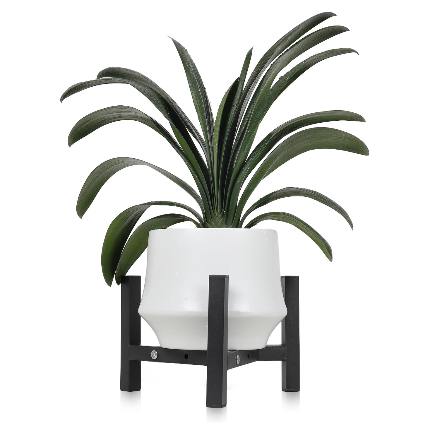 Vigordream Metal Plant Stand, Adjustable Heavy Duty Sturdy Plant Holder for Indoor Outdoor Use, 2 Height Displays Single Plant Pot Stands (Black, Fit 8-10inch pots)