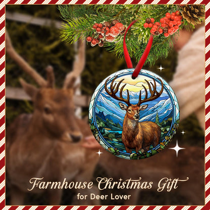 KILYHOME Deer Christmas Ornament 2026 - Rustic Hunting Decor, Buck Hunter Reindeer Decoration – Woodland Holiday Tree Ornament, Hunt Lover Gift, Ideas for Man, Hunters