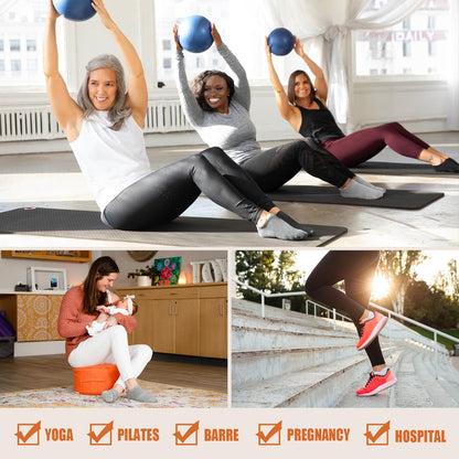 yeuG Pilates Socks for Women Non Slip Grip Socks Ankle Grippy Yoga Socks for Ballet, Pure Barre, Dance, Barefoot Workout