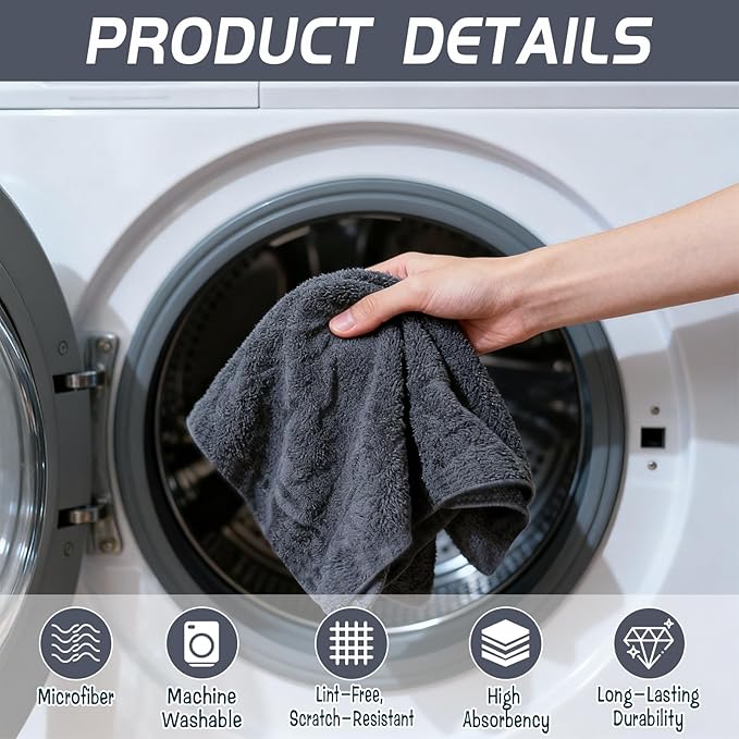 4 Pack Extra Large Microfiber Cleaning Cloths 20"x30", Lint-Free Reusable Towels