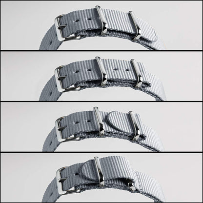Archer Watch Straps - Classic Nylon NATO Watch Bands (Black/Gray, 20mm)