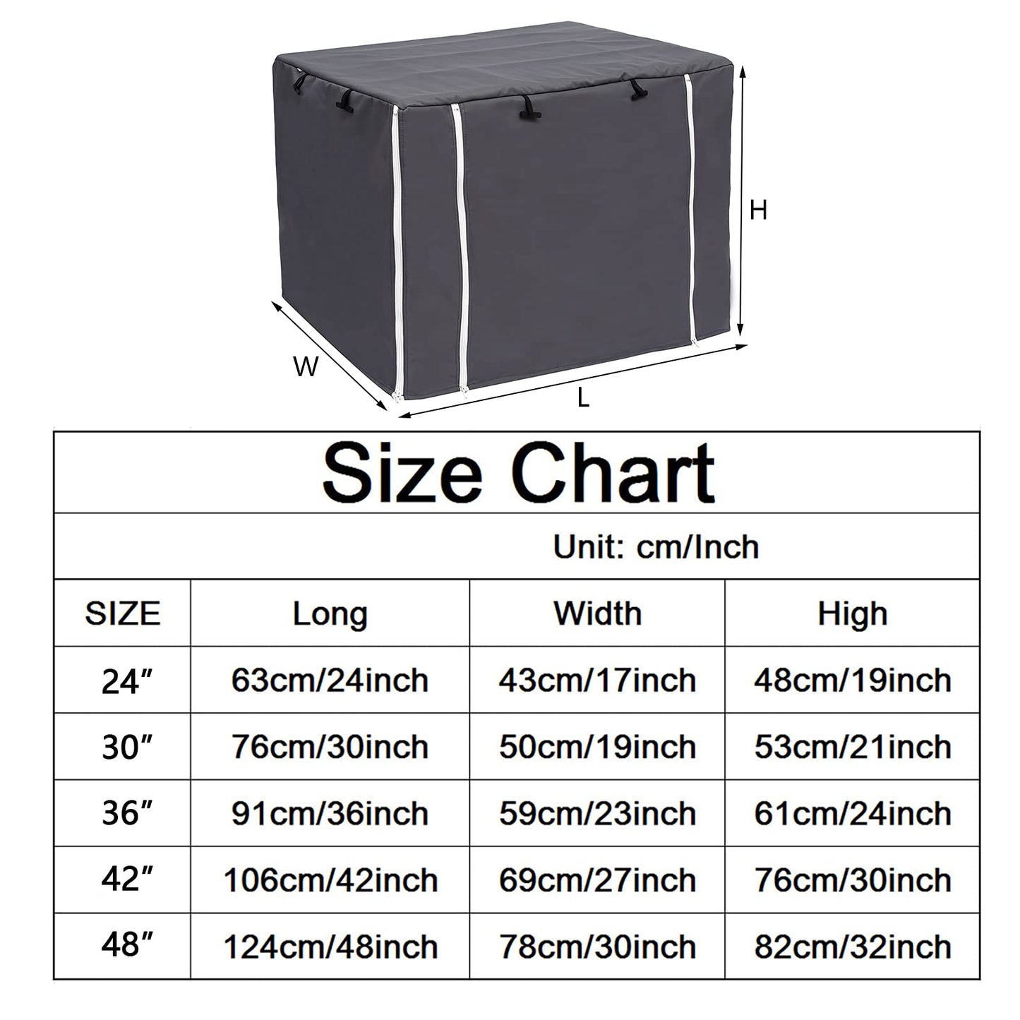Geyecete Dog Crate Cover - Universal Dog Crate Fitting, 36 Inch, Lightweight Polyester Fabric, Breathable, Gray