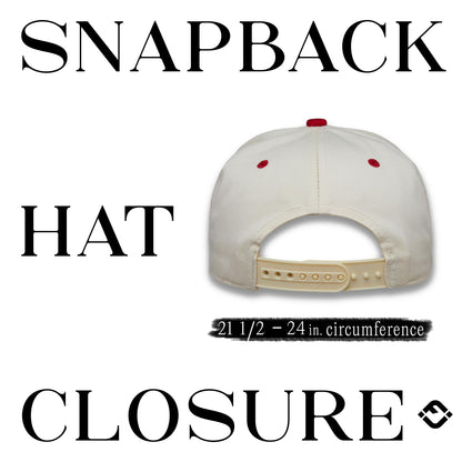 Funky Junque Two Tone Vintage Snapback Hat - Put It On Santa's Tab - Beige/Red
