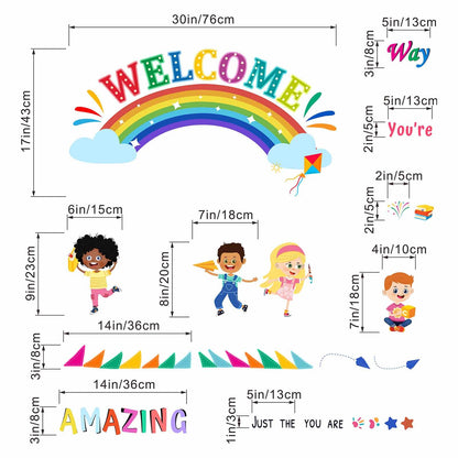 Amimagen You are Amazing Inspirational Quotes Classroom Wall Stickers - Reading Corner Rainbow Wall Decals - Nursery Kids Room Daycare Playroom Classroom Wall Decor