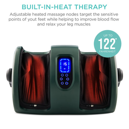 Best Choice Products Heated Shiatsu Foot Massager for Pain Relief, Plantar Fasciitis, Neuropathy, Blood Circulation w/Compact Design - Burgundy