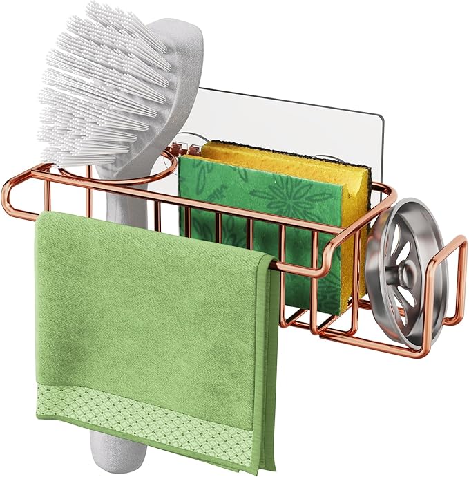 HapiRm Sponge Holder for Kitchen Sink, No Drill Kitchen Sink Caddy Organizer