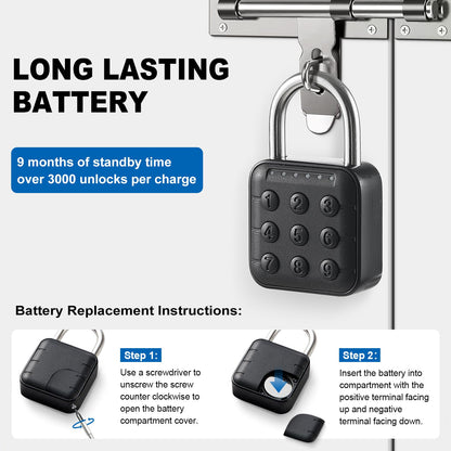 Combination Lock for Locker, Relihom Padlock with Code, Gym Locker Lock, High Security Keyless Entry Padlock for Gym, School, Gates, Outdoor, IP67 Waterpro (Basic Lock)