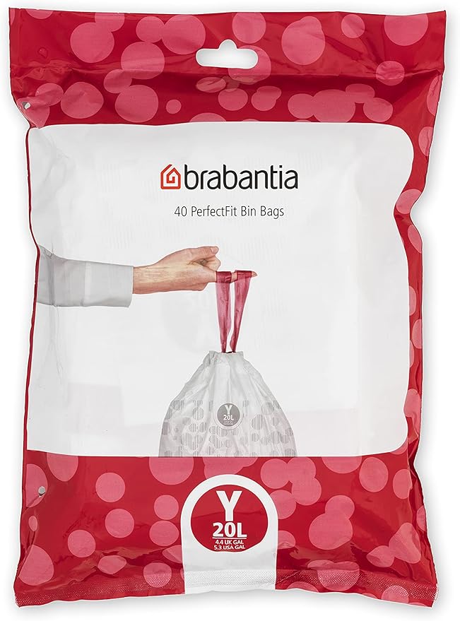 Brabantia PerfectFit Trash Bags Thick Plastic Trash Can Liners