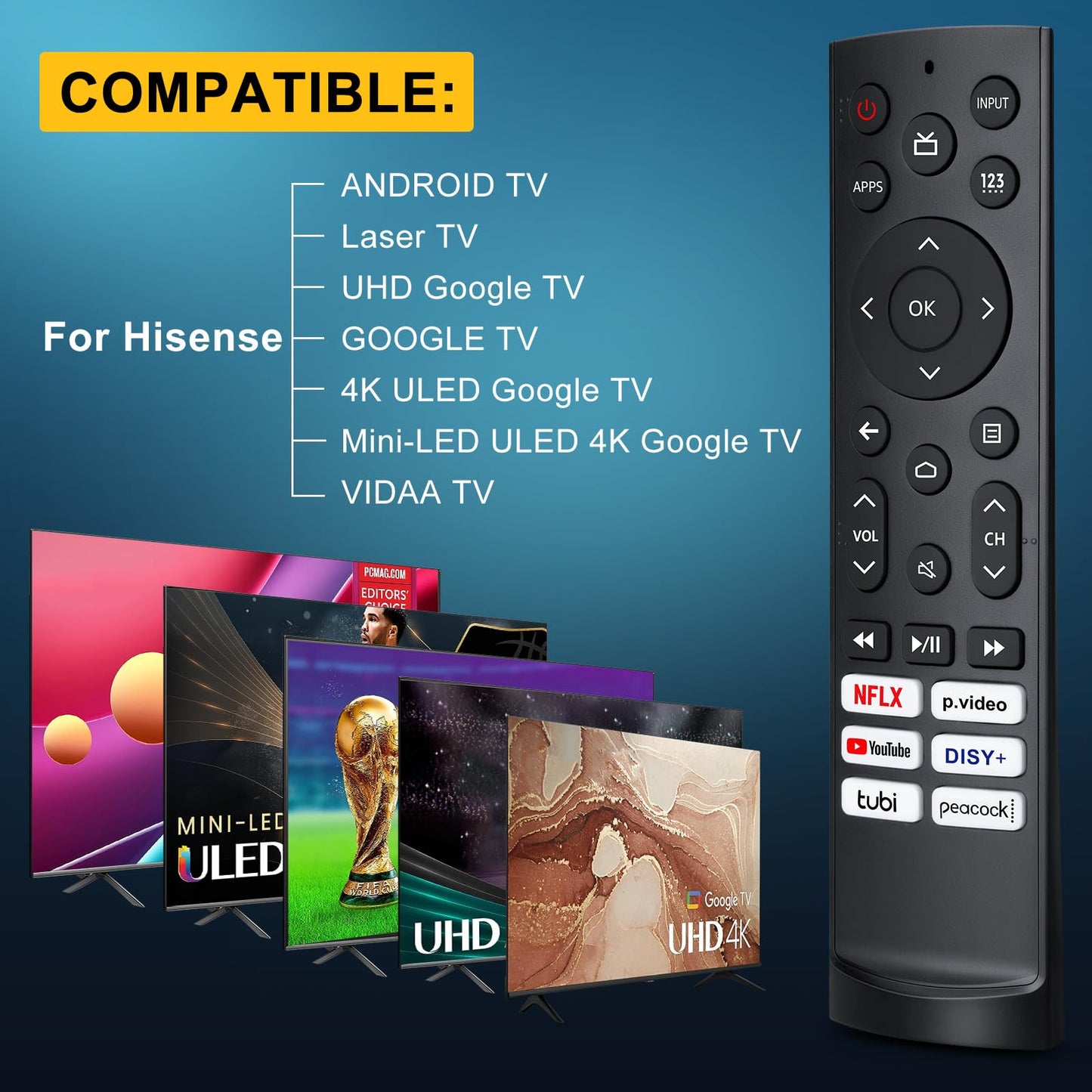 Replacement for Google-Chromecast-Remote, for Chromecast with Google TV Remote 4K/HD & Google TV Streamer 4K(Only for Snow Chromecast Google)