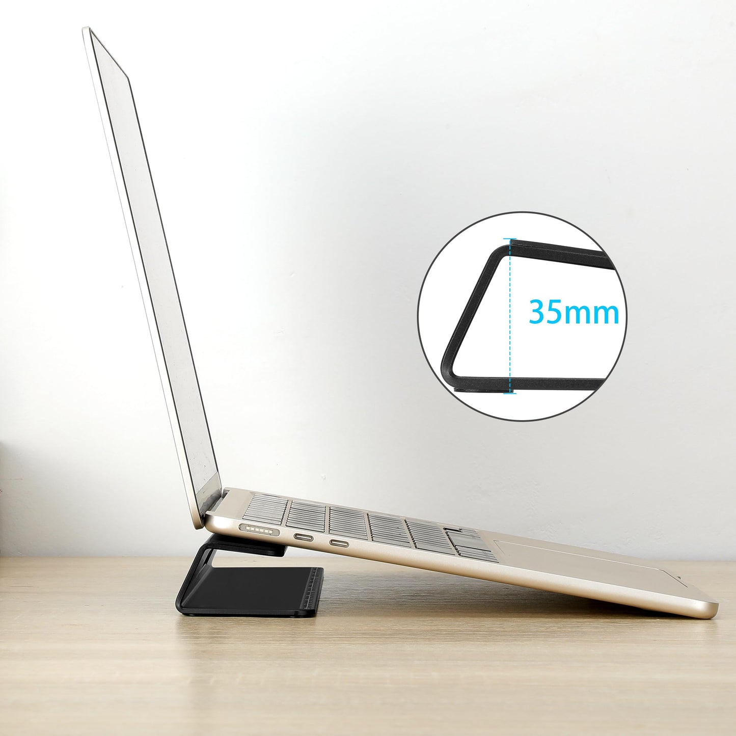Psitek Portable Laptop Wedge Airflow Cooling Stand, Aluminium Laptops Feet Legs Improved Ergonomics, Stability, and Versatility - Compatible with MacBook and All Laptop, with Ruler