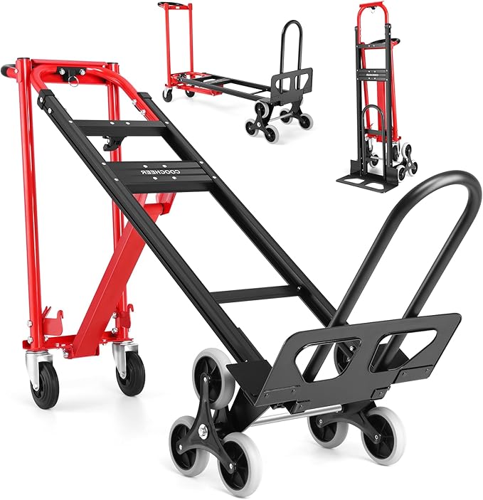 4-in-1 Hand Trucks Dolly 1000 LBS Stair Climbing Cart, Heavy Duty Industrial